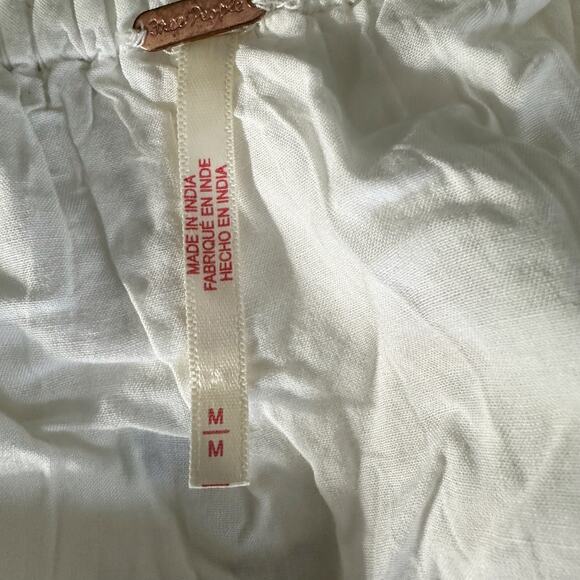 Free People Wildflower Embroidered Linen Blend Mini Dress Size Medium - Picture 6 of 12